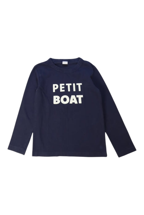A Navy Long Sleeve T Shirts from Petit Bateau in size 6T for boy. (Front View)