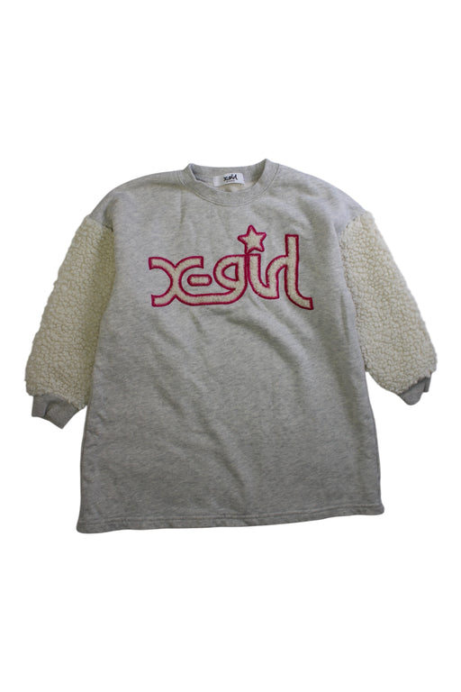 A Grey Sweatshirts from X-girl in size 4T for girl. (Front View)