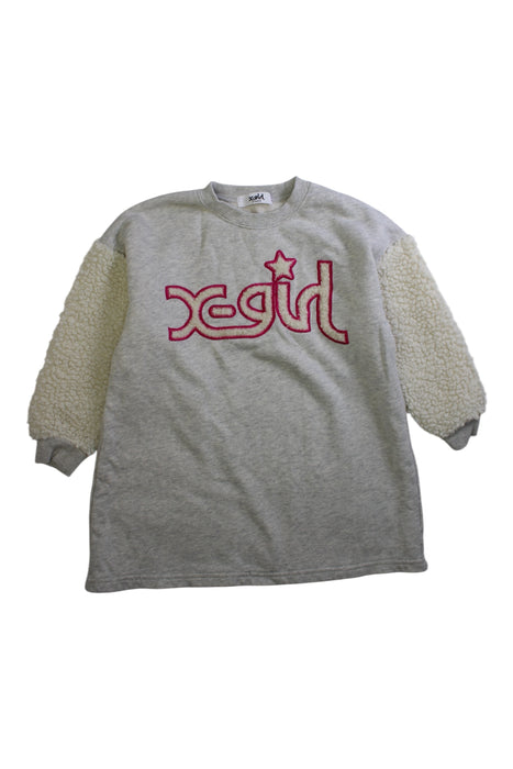 A Grey Sweatshirts from X-girl in size 4T for girl. (Front View)