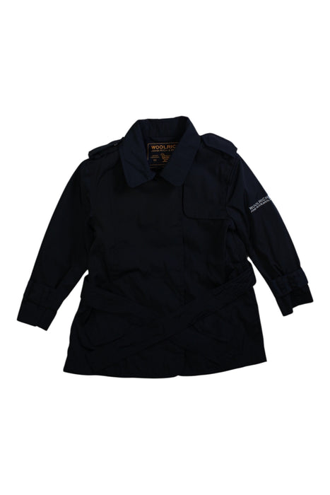 A Black Rain Jackets from Woolrich in size 18-24M for girl. (Front View)