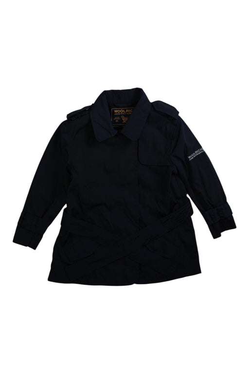 A Black Rain Jackets from Woolrich in size 18-24M for girl. (Front View)