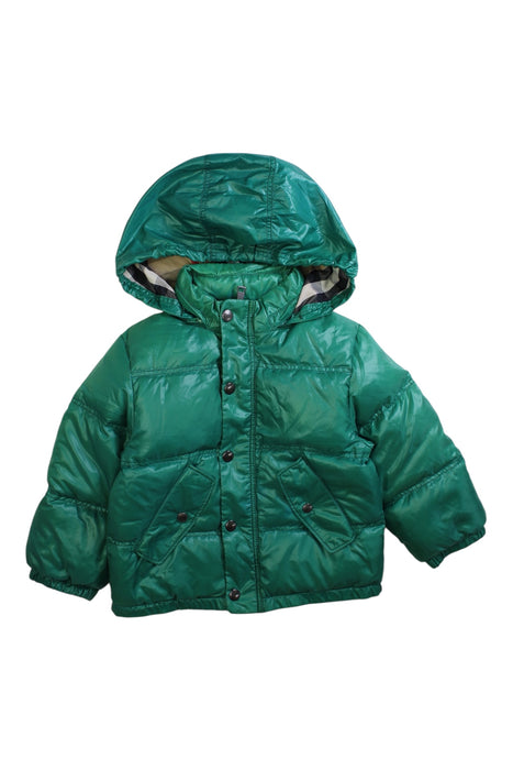A Green Puffer/Quilted Coats & Outerwear from Burberry in size 2T for neutral. (Front View)