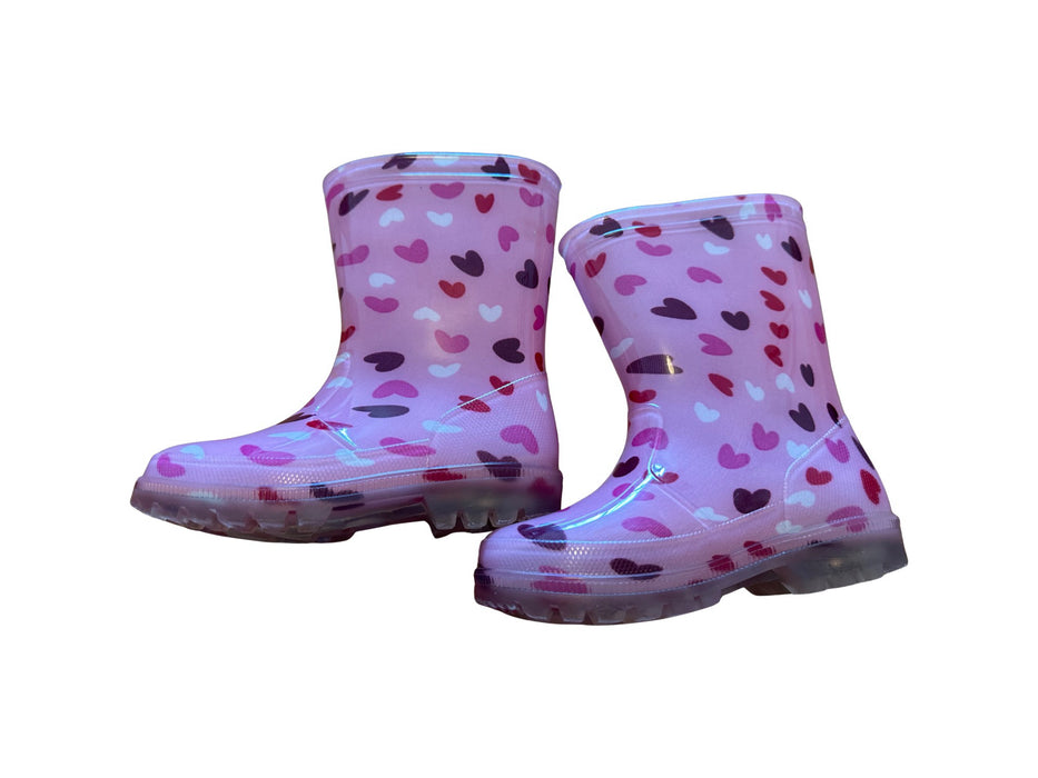 A Pink Rain Boots from Chicco in size 4T for girl. (Back View)