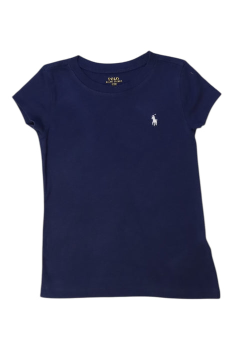 A Navy Short Sleeve T Shirts from Polo Ralph Lauren in size 6T for boy. (Front View)