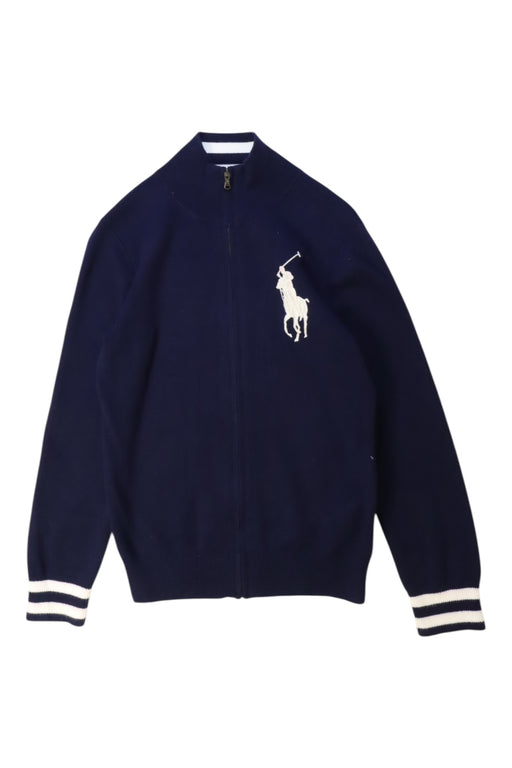 A Navy Zippered Sweatshirts from Polo Ralph Lauren in size 8Y for boy. (Front View)