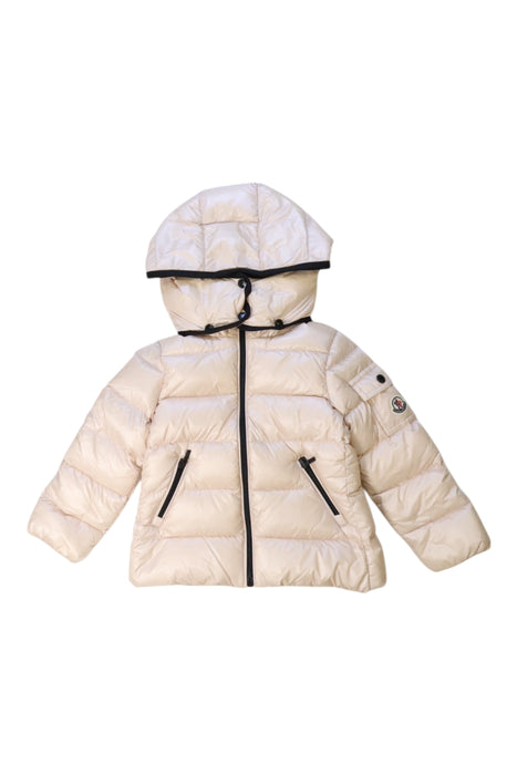 A Beige Puffer/Quilted Coats & Outerwear from Moncler in size 2T for girl. (Front View)