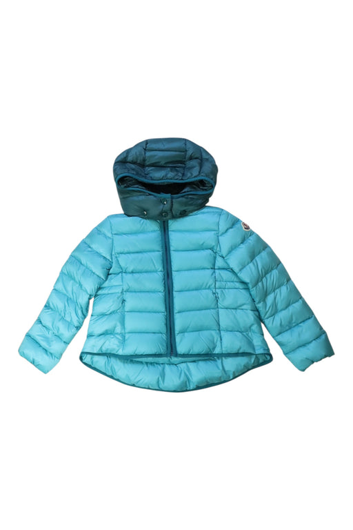 A Teal Puffer/Quilted Coats & Outerwear from Moncler in size 5T for boy. (Front View)