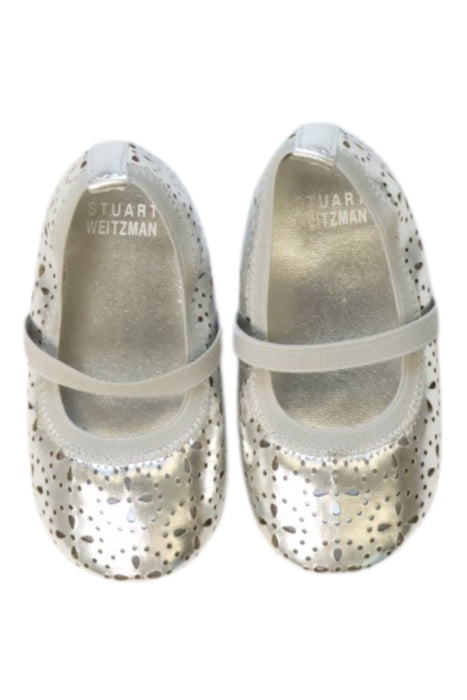 A Silver Flats from Stuart Weitzman in size 12-18M for girl. (Back View)