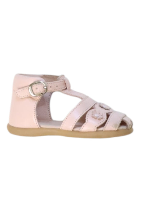 A Pink Sandals from Jacadi in size 12-18M for girl. (Front View)