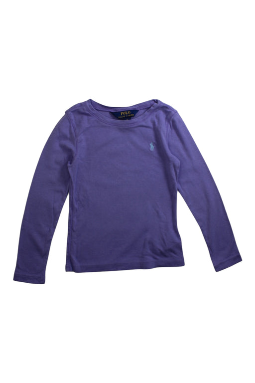 A Purple Long Sleeve Tops from Polo Ralph Lauren in size 5T for girl. (Front View)