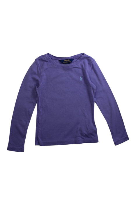 A Purple Long Sleeve Tops from Polo Ralph Lauren in size 5T for girl. (Front View)