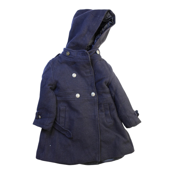 A Navy Coats from Jacadi in size 3T for girl. (Front View)