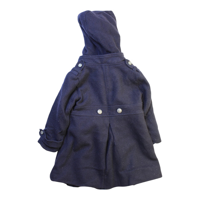 A Navy Coats from Jacadi in size 3T for girl. (Back View)