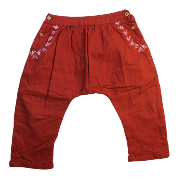 A Red Casual Pants from Bout'Chou in size 12-18M for girl. (Front View)