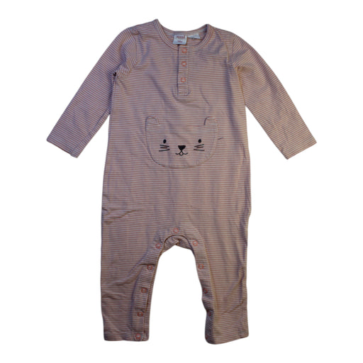 A Beige Long Sleeve Rompers from Seed in size 12-18M for girl. (Front View)