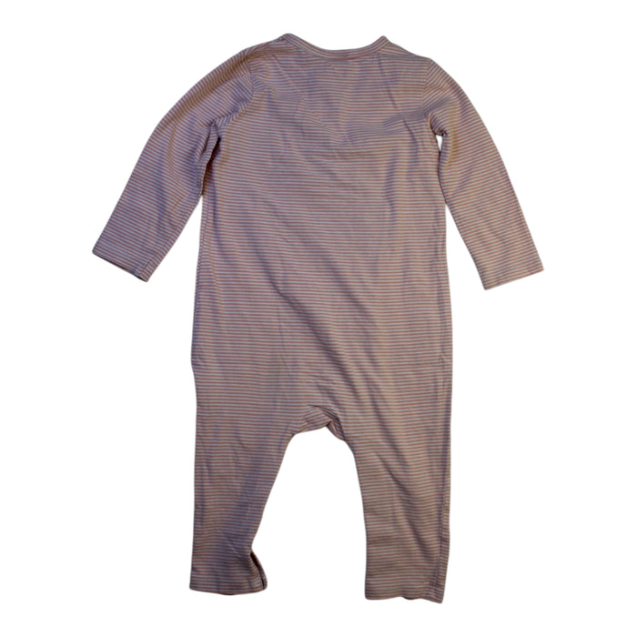 A Beige Long Sleeve Rompers from Seed in size 12-18M for girl. (Back View)
