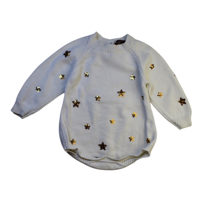 A White Knit Sweaters from Niny Mini in size 18-24M for girl. (Front View)
