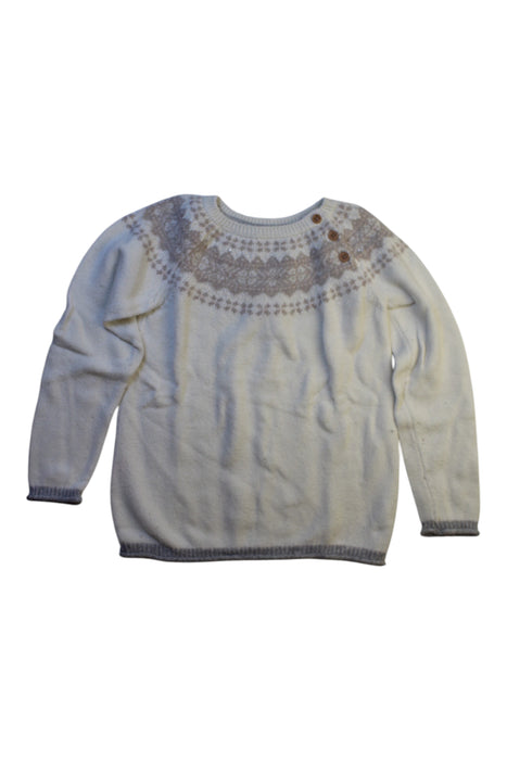 A White Knit Sweaters from The Little White Company in size 6T for girl. (Front View)