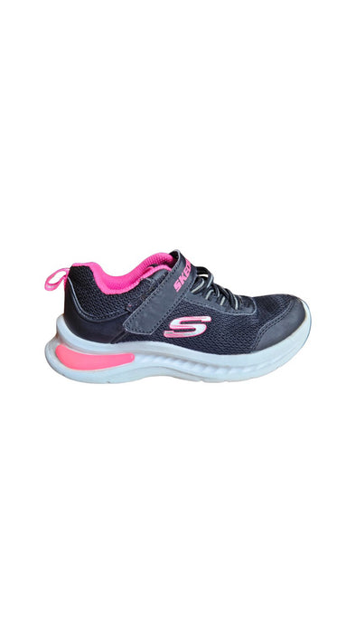 A Black Sneakers from Skechers in size 5T for girl. (Front View)