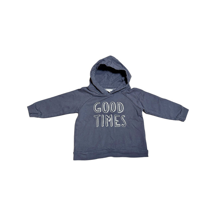 A Navy Hooded Sweatshirts from Fox & Finch in size 18-24M for neutral. (Front View)