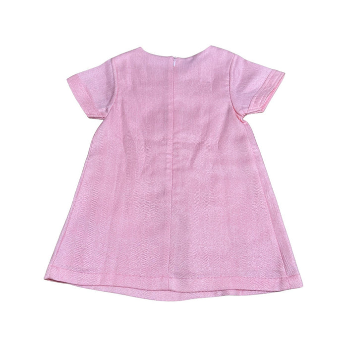 A Pink Short Sleeve Dresses from Chickeeduck in size 3T for girl. (Back View)