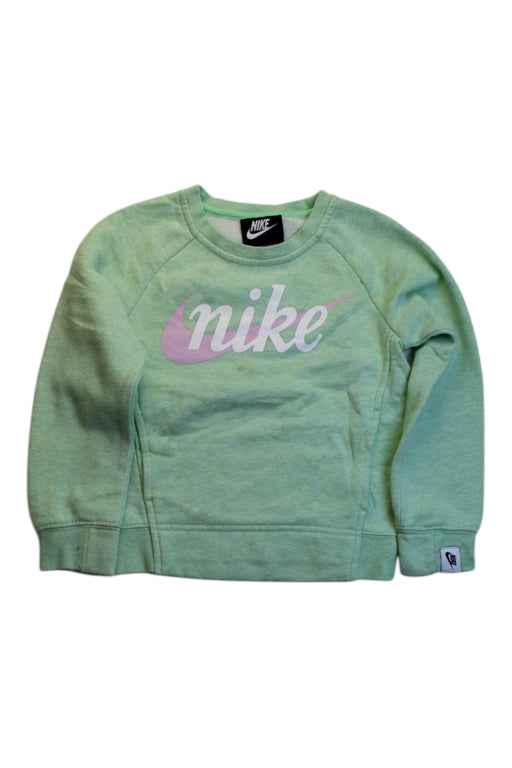 A Green Crewneck Sweatshirts from Nike in size 4T for girl. (Front View)