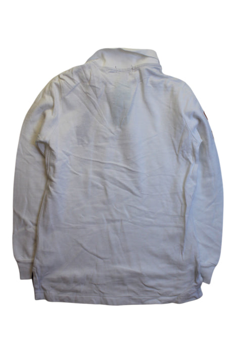 A White Long Sleeve Polos from Polo Ralph Lauren in size 7Y for boy. (Back View)