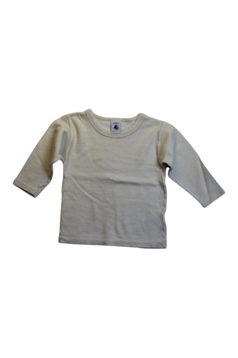 A Ivory Long Sleeve T Shirts from Petit Bateau in size 2T for neutral. (Front View)