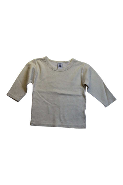 A Ivory Long Sleeve T Shirts from Petit Bateau in size 2T for neutral. (Front View)