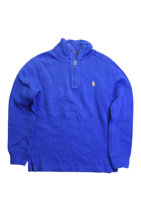 A Blue Zippered Sweatshirts from Polo Ralph Lauren in size 8Y for boy. (Front View)