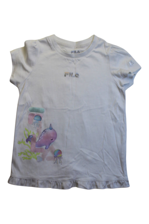 A White Short Sleeve T Shirts from Fila in size 6T for girl. (Front View)