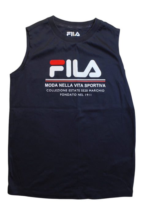 A Navy Sleeveless T Shirts from Fila in size 11Y for boy. (Front View)
