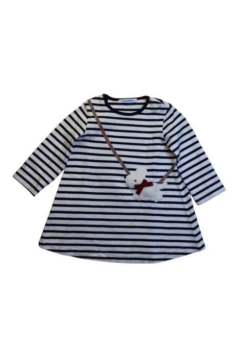 A Navy Long Sleeve Dresses from Familiar in size 12-18M for girl. (Front View)