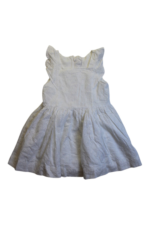 A White Sleeveless Dresses from Petit Bateau in size 3T for girl. (Front View)