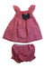 A Red Overall Sets from Nanos in size 2T for girl. (Front View)