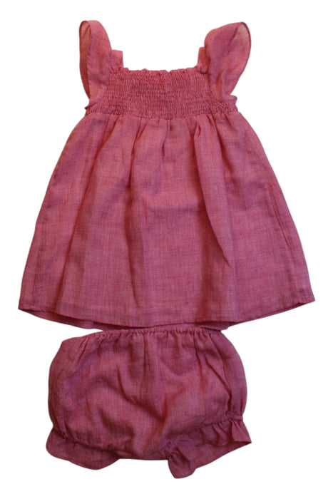 A Red Overall Sets from Nanos in size 2T for girl. (Back View)