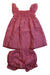 A Red Overall Sets from Nanos in size 2T for girl. (Back View)