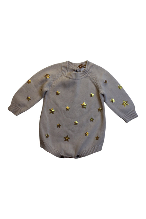 A Grey Long Sleeve Bodysuits from Niny Mini in size 6-12M for girl. (Front View)