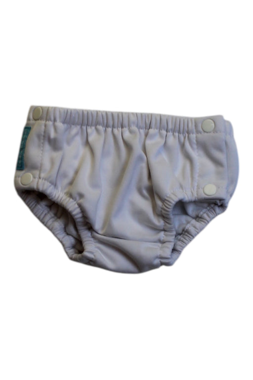 A White Swim Diapers from Charlie Banana in size 6-12M for girl. (Front View)