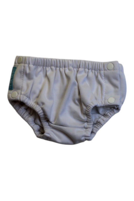 A White Swim Diapers from Charlie Banana in size 6-12M for girl. (Front View)