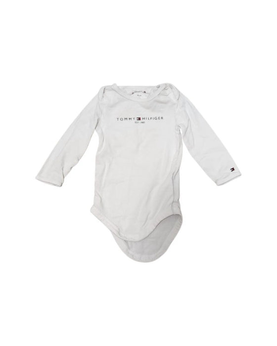 A White Long Sleeve Bodysuits from Tommy Hilfiger in size 3-6M for neutral. (Front View)