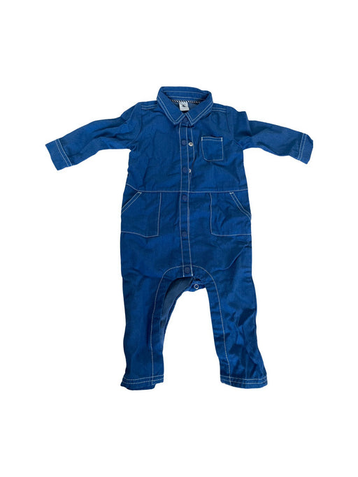 A Blue Long Sleeve Jumpsuits from Petit Bateau in size 6-12M for neutral. (Front View)