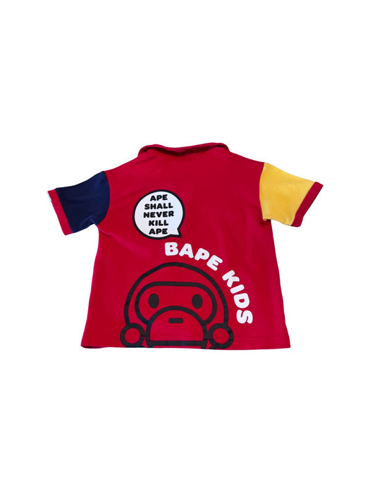 A Red Short Sleeve Polos from BAPE KIDS in size 2T for boy. (Back View)