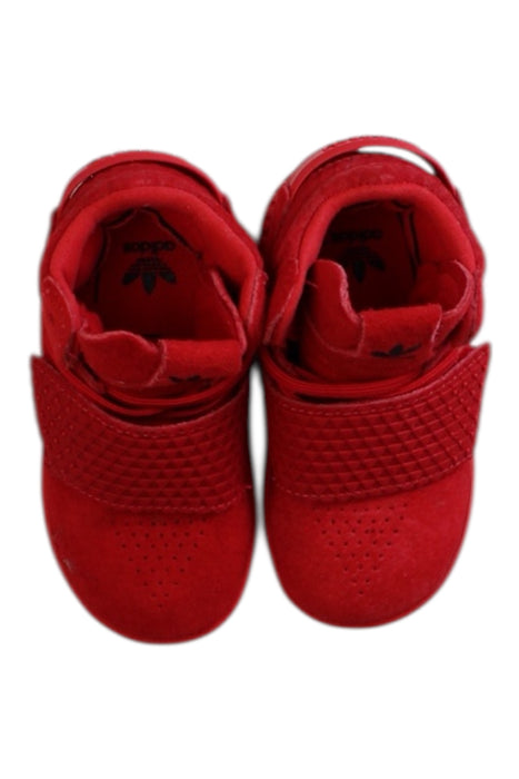 A Red Sneakers from Adidas in size 12-18M for boy. (Back View)