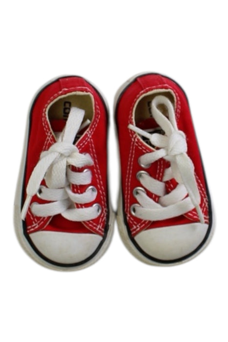 A Red Sneakers from Converse in size 6-12M for neutral. (Back View)