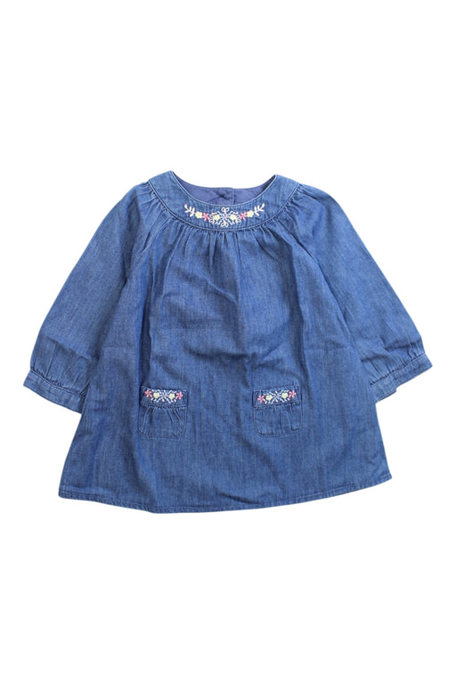 A Blue Short Sleeve Tops from The Little White Company in size 3-6M for girl. (Front View)