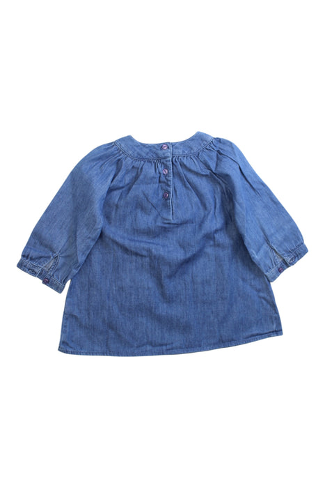 A Blue Short Sleeve Tops from The Little White Company in size 3-6M for girl. (Back View)