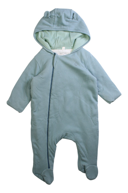 A Blue Onesies from Mori in size 3-6M for neutral. (Front View)