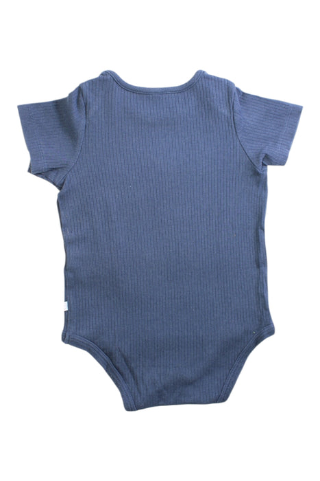 A Blue Short Sleeve Bodysuits from Mori in size 6-12M for neutral. (Back View)