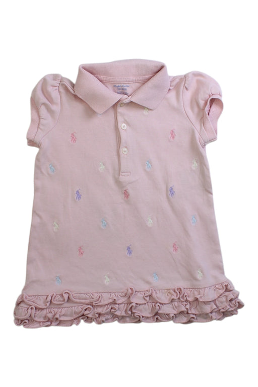 A Pink Short Sleeve Dresses from Ralph Lauren in size 6-12M for girl. (Front View)